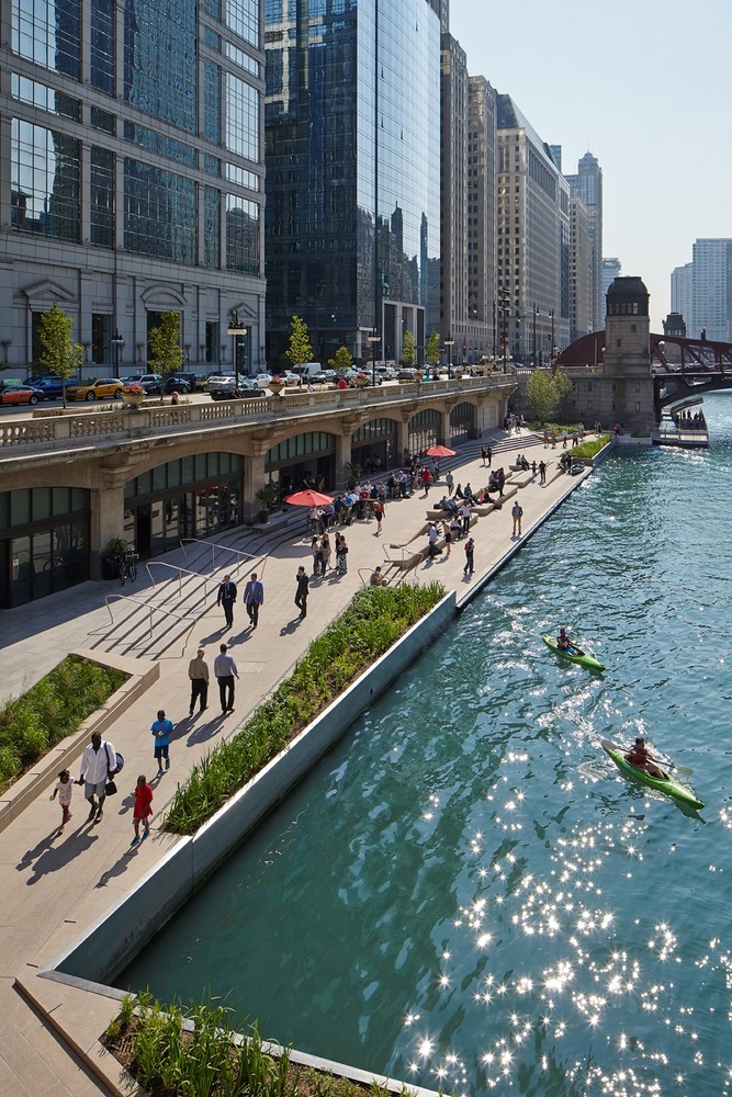 人行步道设计资料下载-美国芝加哥河滨步道