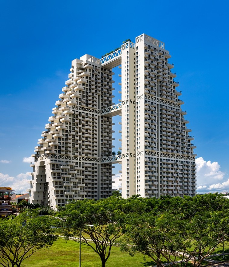 矩阵纵横软装设计资料下载-新加坡三维矩阵住宅大楼