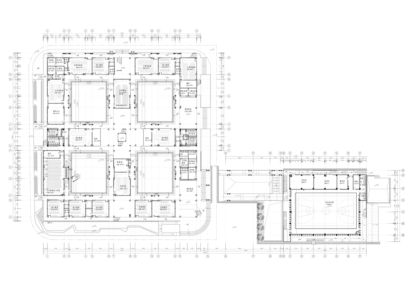 上海德富中学平面图上海德富中学节点图上海德富中学剖面图下载大图