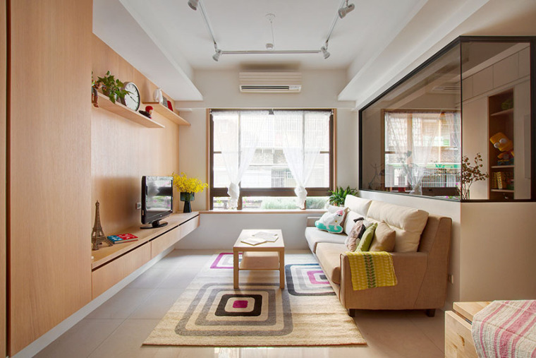 台湾创意改装公寓资料下载-台湾丰富靓丽的灵动公寓