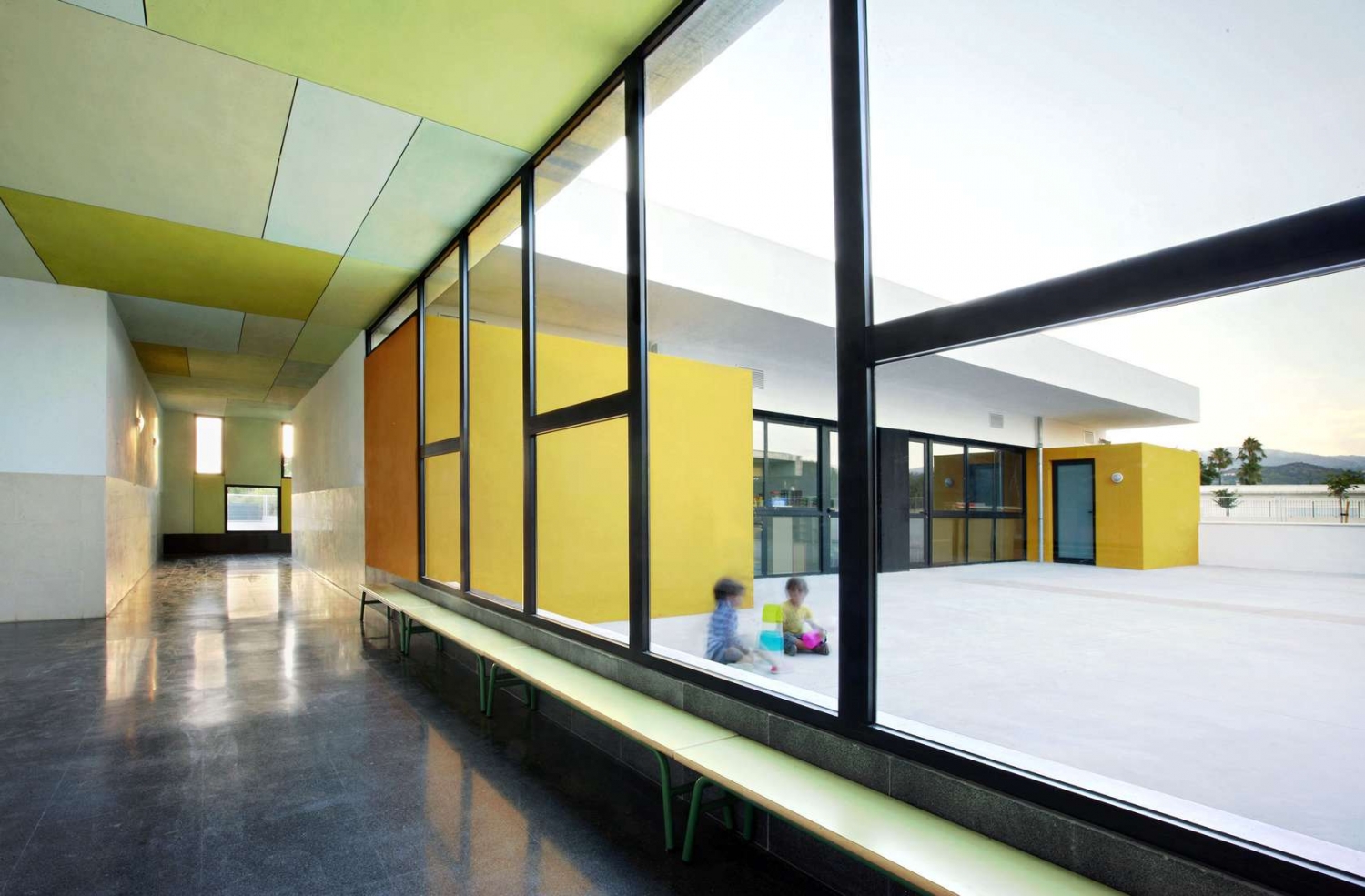 the new building is composed of: six classrooms (for children