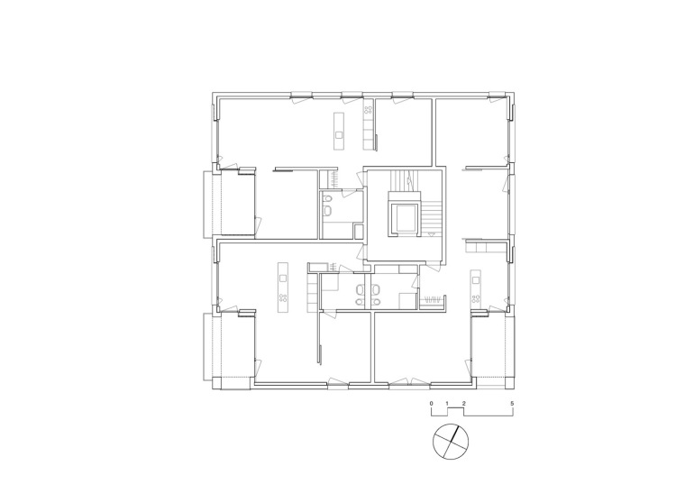 瑞士La Contenta多户住宅楼-瑞士La Contenta多户住宅楼平面图-瑞士La Contenta多户住宅楼第9张图片