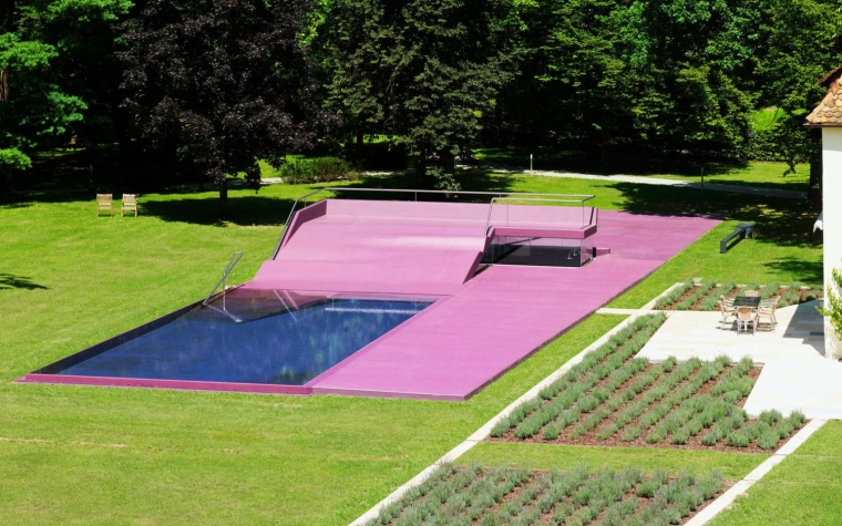 游泳池场地平面布置图资料下载-奥地利Eybesfeld城堡户外泳池