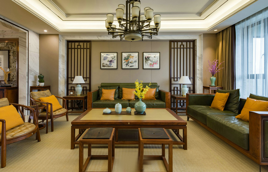 新中式风格的样板间-住宅装修案例-筑龙室内设计论坛