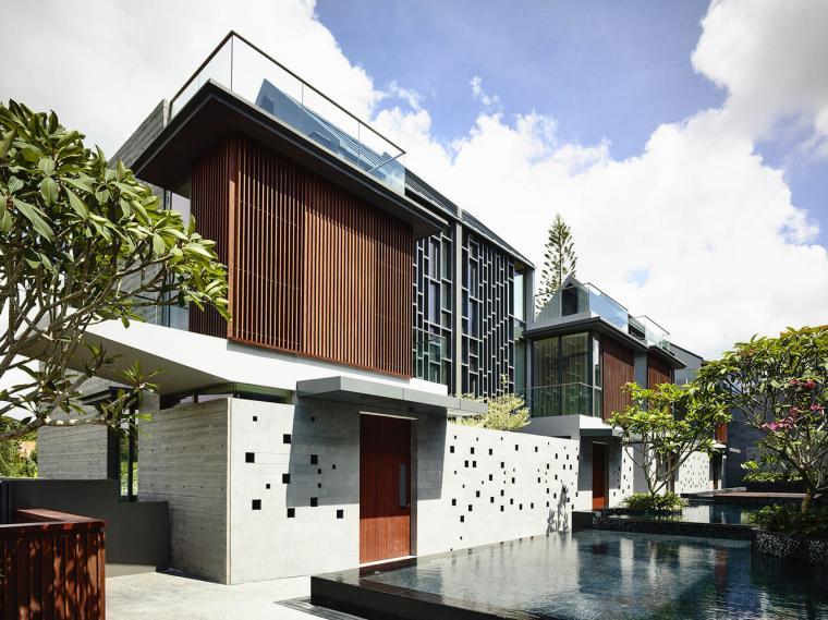 新加坡住宅庭院资料下载-新加坡新月住宅群