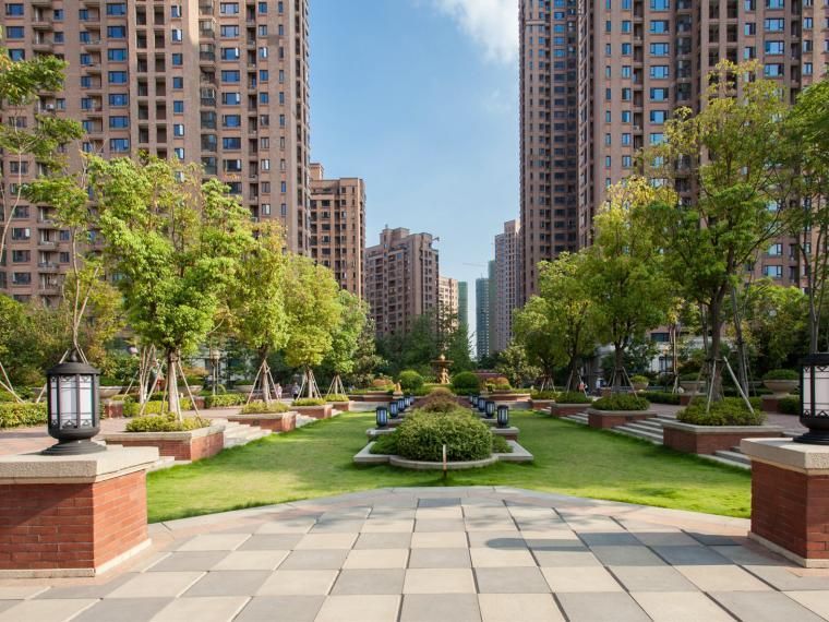 中国城市住宅CAD资料下载-武汉万科金色城市住宅景观