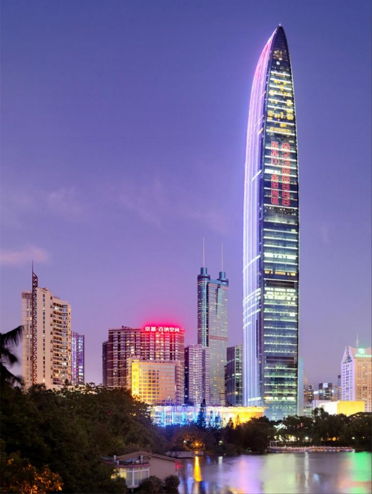 深圳京基100建筑外部夜景实景图-深圳京基100建筑第7张图片