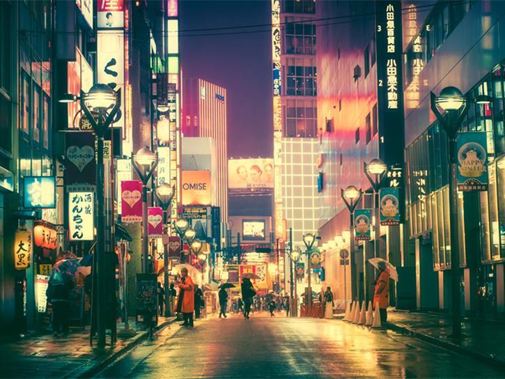日本东京景观资料下载-日本东京繁华街景