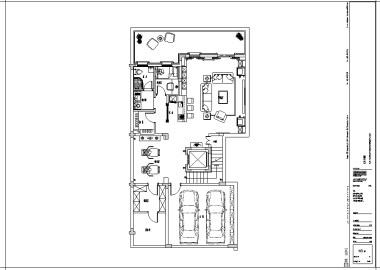 某二层小型别墅室内装修设计施工图纸（46张）-平面布置图