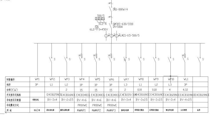 某公寓楼电气改造工程图3-配电系统图