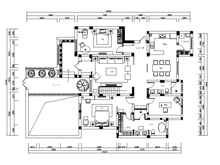 北京新中式效果图资料下载-[河北]新中式别墅设计CAD施工图（含效果图）