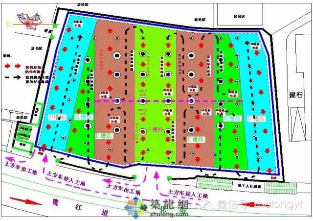 深基坑人工开挖资料下载-超详细！五层地下室深基坑开挖图文详解（逆作法施工）