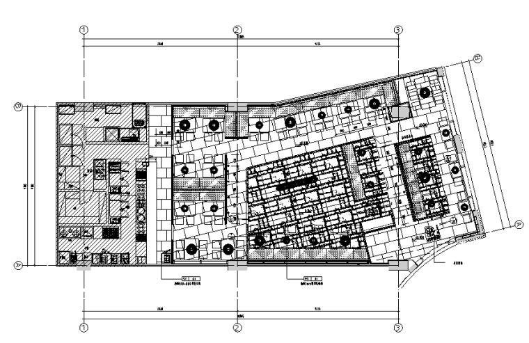 [上海]味千拉面餐饮空间设计施工图（附效果图）-地坪布置图