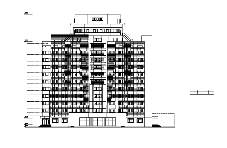 高层酒店办公建筑施工图资料下载-高层框剪结构宾馆建筑施工图