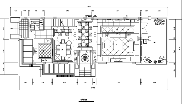 欧式窗帘资料下载-[江苏]古典欧式风格480平米联体别墅设计施工图（附效果图)