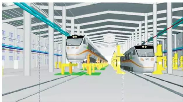 地铁车辆基地的BIM应用方案-车辆基地工艺流程仿真