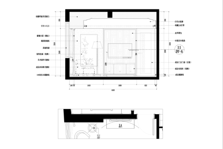 水岸名居家装设计完整施工图及效果图-家庭厅立面图