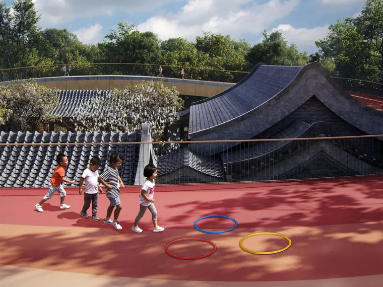 四合院花园su资料下载-案例分享| 北京四合院幼儿园设计漂浮屋顶