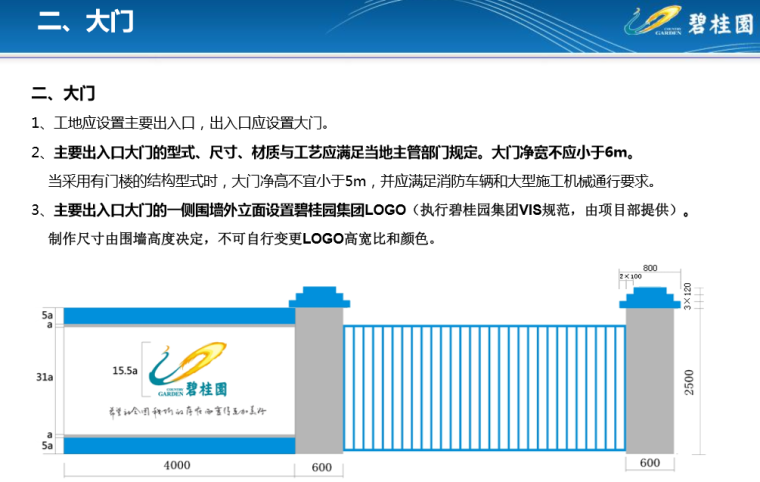 名企工程质量技术管理手册汇编（约万页）-大门设置