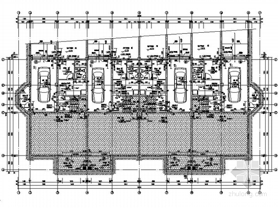 [成都]欧式风格三层拼接联排别墅建筑施工图-拼接联排别墅各层平面图