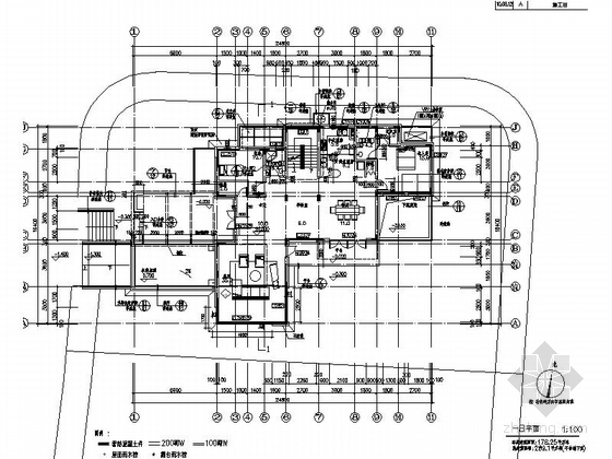 [上海]现代风格别墅群规划及单体建筑施工图（知名设计院 480余张）-现代风格别墅群规划及单体建筑平面图