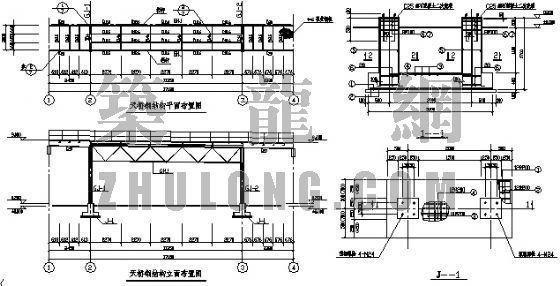 钢箱梁人行天桥连廊资料下载-钢结构人行天桥结构图