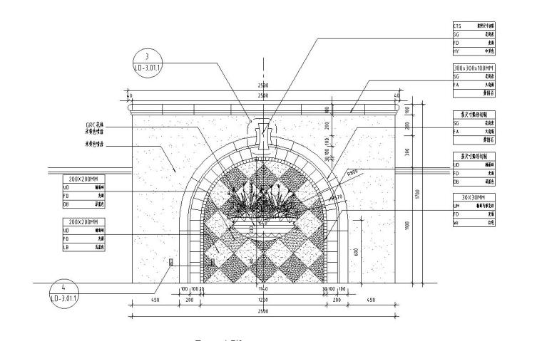墙身大样详图绘制资料下载-欧式风格景观墙详图设计——泛亚景观