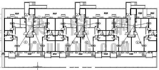 19层住宅楼单元平面图资料下载-某住宅楼弱电平面图