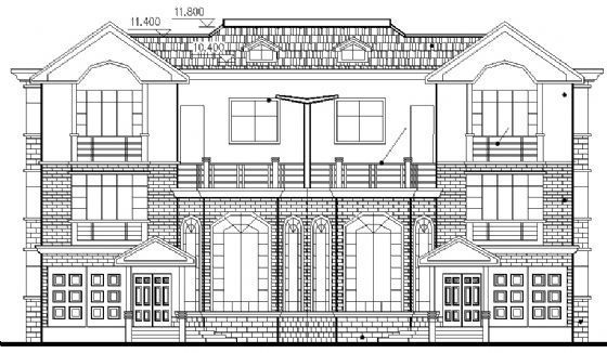 CAD三层中式双拼别墅资料下载-三层双拼别墅建筑施工图