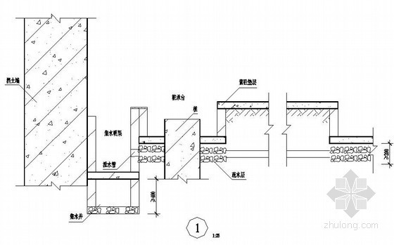 地下室疏水层做法资料下载-地下室疏水排水剖面示意图