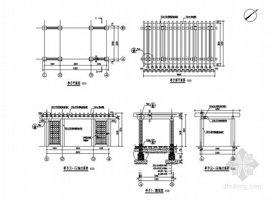 广场亭子施工详图- 