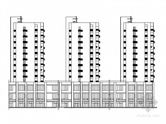 墨西哥带庭院现代住宅资料下载-[武汉]现代高层塔式住宅带底商建筑施工图