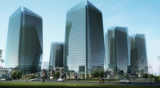 [北京]现代化环球科研办公楼景观设计方案（含屋顶花园)-景观效果图