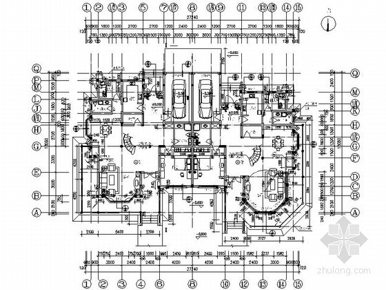 某二层欧式双拼别墅建筑扩初图- 