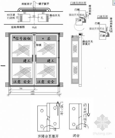 钢制安全门交底资料下载-外跨施工电梯安全门施工技术措施