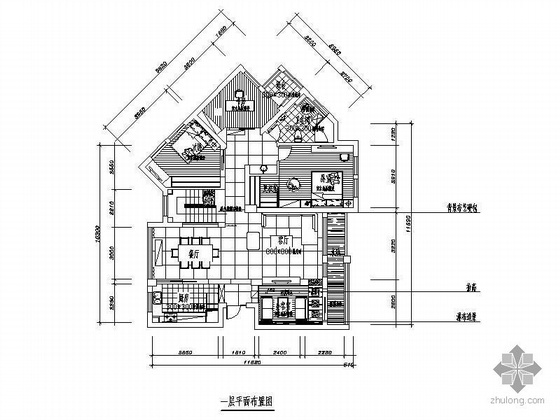 电梯别墅设计装修图资料下载-[杭州]复式别墅设计装修图