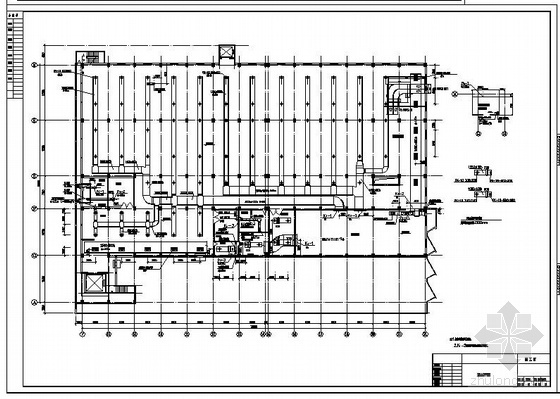 厂房施工平面图cad资料下载-某厂房空调平面图