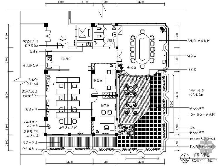 青岛办公室装饰装修资料下载-[青岛]某房地产公司办公室装修图