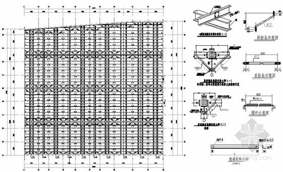 厂房钢结构夹层施工图资料下载-33m双跨门钢结构4s店施工图（含建施）