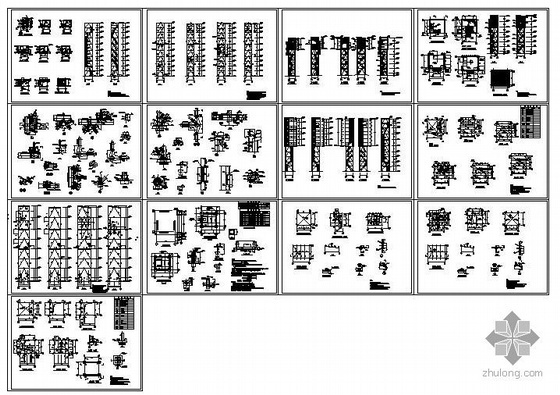 天津框架结构图纸资料下载-某9层钢框架结构图纸