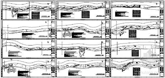 滨河种植设计cad平面图资料下载-西安开发区滨河绿化工程施工图