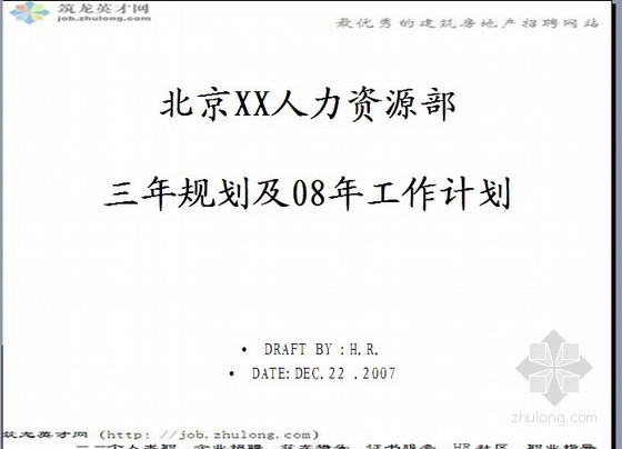 三年安全整治细则资料下载-北京人力资源三年规划及08年工作计划