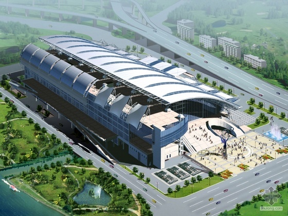 星海国际展览中心资料下载-[南京]某国际展览中心建筑概念方案