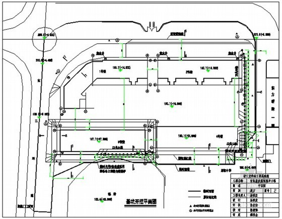 [福建]高层框剪结构住宅楼施工组织设计（鲁班奖）-基坑支护平面布置图 