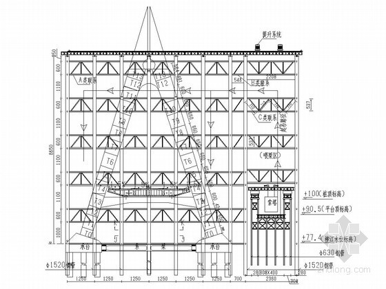 吊箱施工平面布置图资料下载-A形三维变截面钢箱主塔施工工法