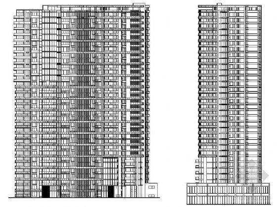 一梯三户二室标准层资料下载-[珠海]某三十二层塔式住宅建筑方案与效果图D栋