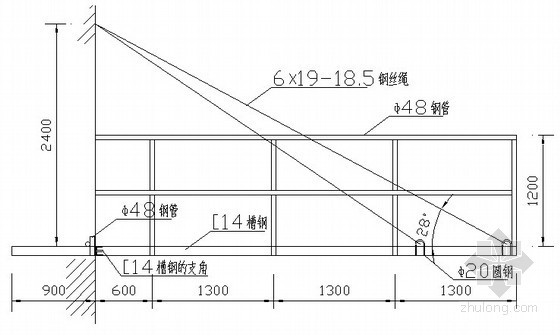 钢平台栏杆cad资料下载-[江苏]高层住宅楼悬挑卸料钢平台安装计算方案