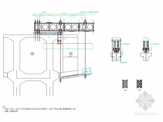 [贵州]三向预应力（72+128+72）m连续刚构挂篮施工方案及计算书197页附CAD图-挂篮总装图 