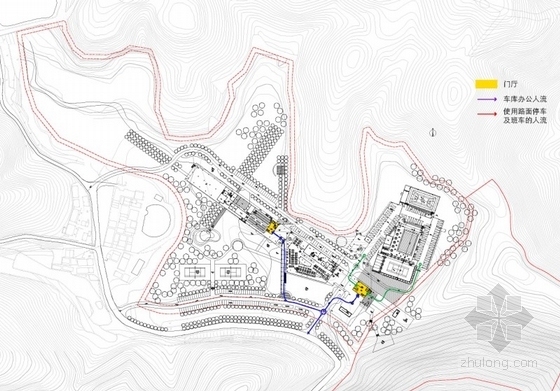 [北京]某科研办公楼建筑方案文本（含CAD）-交通分析图