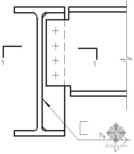 加劲板件资料下载-某直接与主梁加劲板单面相连节点构造详图